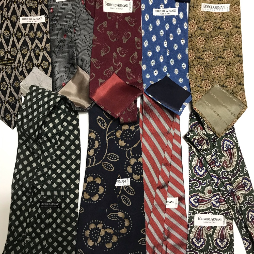 Giorgio Armani bundle of 9 silk ties